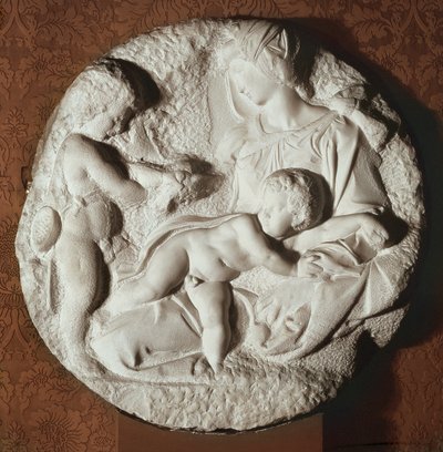 Tondo Taddei, Circular Stone Sculptured Panel by Michelangelo Buonarroti